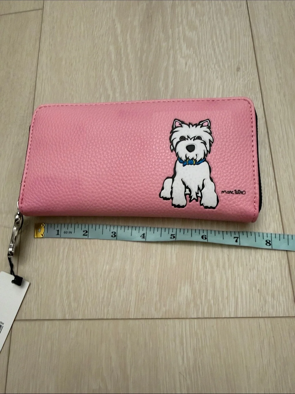 Marc Taro Westie Pink Zip-Around Wallet West Highland White Terrier
